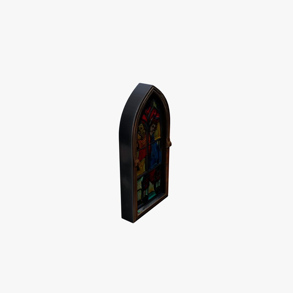 Gothic Stained Glass Window Medieval Symbolism model pack